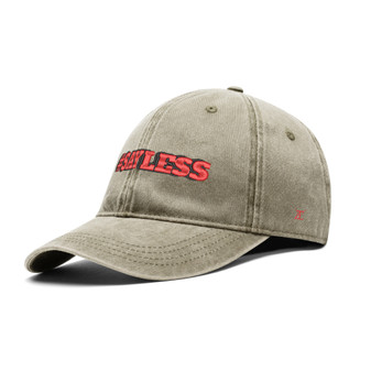 #SAYLESS-Red-Embroidered Denim Baseball Caps
