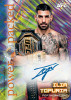 2025 Topps Stadium Club UFC autographed card featuring Ilia Topuria – Featherweight champion with holographic background.