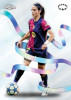 Aitana Bonmatí Topps Chrome UEFA Women’s Champions League card featuring FC Barcelona kit and vibrant ribbon design. A dynamic collectible honoring one of Europe’s elite midfielders.