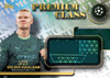 Limited edition Topps Premium Class trading card featuring Erling Haaland in his Manchester City kit, numbered 5/25. Includes UEFA Champions League emblem and gold foil accents.
