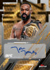 Jon Jones UFC Topps Finest certified autograph card with gold Superfractor finish and championship belt.