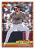 2026 Topps Baseball Series 1 Jackson Merrill card featuring the San Diego Padres star in action with Topps 75 Years of Baseball design.