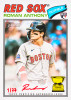Roman Anthony Boston Red Sox Topps Heritage rookie card featuring a red on-card autograph numbered 1/77 with All-Star Rookie trophy emblem.