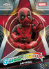 2025 Topps Marvel Chrome Future Stars Baby Deadpool trading card featuring BabyPool with a colorful chrome design and limited red refractor parallel numbered to 5.