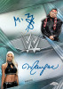 Topps Chrome WWE dual autograph card featuring The Miz and Maryse, showcasing bold on-card signatures in a sleek chrome design.