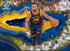 Stephen Curry Bowman Chrome card featuring vibrant geode-style background, Golden State Warriors uniform, and limited 30/50 serial numbering from 2025/26 Bowman Basketball.