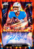 Justin Herbert 2025 Topps Cosmic Chrome Football Solar Flare Signatures Orange Galactic Refractor autograph card numbered 10/25.