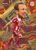 2025/26 Topps Finest UEFA Champions League Harry Kane caricature-style Superfractor card numbered 1-of-1, featuring the Bayern Munich star in a playful artistic design with intricate gold background patterns and premium finish.