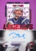 2025 Topps Signature Class Legends of Their Class Crystal Clear autograph card featuring Tom Brady, highlighted by a one-of-one design and bold certified signature honoring the NFL icon.