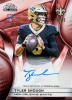Numbered Tyler Shough rookie autograph card from 2025 Topps Chrome Black Football, highlighted by a Rose Gold Wave Refractor finish and certified on-card signature.
