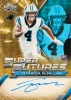 1/1 Tetairoa McMillan Super Futures autograph card from 2025 Topps Chrome Black Football, featuring a stunning Superfractor finish and premium rookie signature.