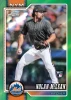 2026 Topps Chrome Baseball Nolan McLean Green Refractor Rookie Card featuring the New York Mets pitching prospect with a vibrant green chrome parallel and official rookie card designation.