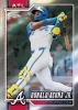 2026 Topps Chrome Baseball Ronald Acuña Jr. base card featuring the Atlanta Braves superstar in action with Topps Chrome's signature chromium finish and premium photography.