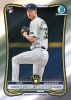 2026 Bowman Chrome Jacob Misiorowski Milwaukee Brewers rookie card featuring the Bowman Chrome RC logo.