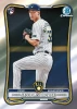 2026 Bowman Chrome Jacob Misiorowski Milwaukee Brewers rookie card featuring the Bowman Chrome RC logo.