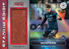 2025/26 Topps Stadium Club Chrome Max Dowman Stadium Spirit rookie relic card featuring an Arsenal stadium seat piece, numbered 3/5.