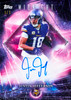 2026 Topps Midnight Football Justin Jefferson Dark Matter Autographs Black Light parallel featuring the Minnesota Vikings receiver, numbered 1/1.