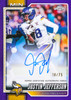 2026 Topps Chrome Football Justin Jefferson autograph Purple Refractor featuring the Minnesota Vikings wide receiver, numbered 18/75.