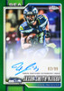 2026 Topps Chrome Football Jaxon Smith-Njigba autograph Green Refractor featuring the Seattle Seahawks wide receiver, numbered 02/99.