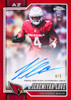 2026 Topps Chrome Football Jeremiyah Love rookie autograph Red Refractor featuring the Arizona Cardinals running back, numbered 4/5.