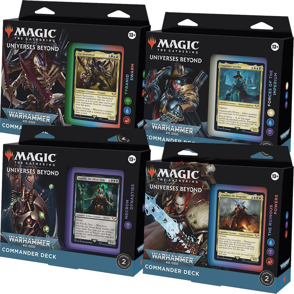 Magic: The Gathering Universes Beyond Warhammer 40k Commander Decks | MTG x Warhammer Crossover Magic: The Gathering Universes Beyond Warhammer 40k Commander Decks | MTG x Warhammer Crossover