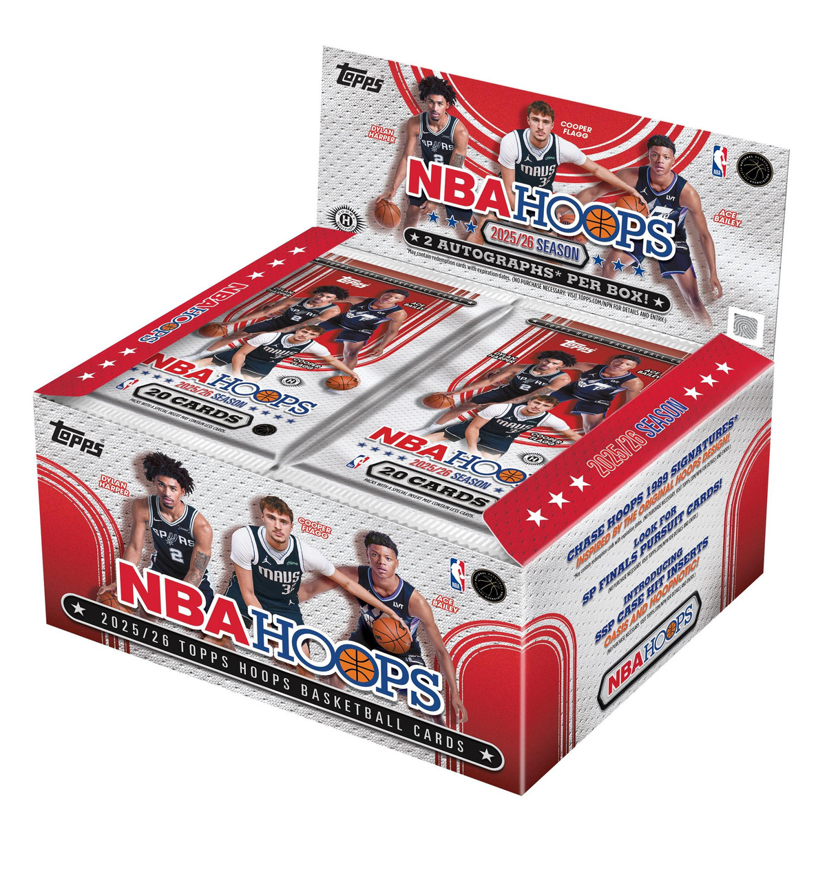 2025/26 Topps NBA Hoops Basketball Jumbo Hobby Box – 2 Autos Per Box