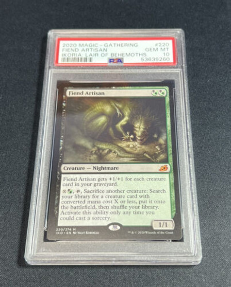 Magic the Gathering Fiend Artisan 2020 Ikoria Lair of Behemoths #220 PSA 10