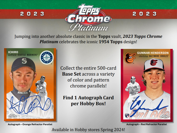 2024 Topps Chrome Platinum Anniversary Hobby Box - Pre Order - Pre Sale - Checklist - Ichiro Autograph - Gunnar Henderson Autograph