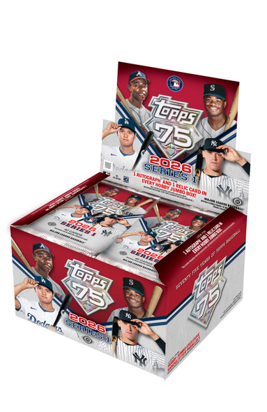 2026 Topps Baseball Series 1 Jumbo Box showcasing MLB stars, rookies, and exclusive jumbo box hits.