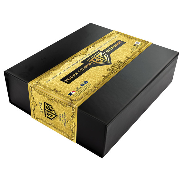 2025 Topps Gilded Baseball box showcasing premium gold design and luxury packaging for elite MLB trading cards.