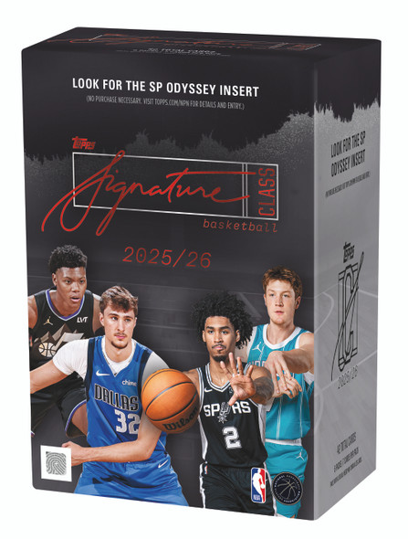 2025/26 Signature Class Basketball Blaster Box retail packaging featuring NBA players and Odyssey insert chase
