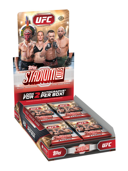 2026 Topps Stadium Club UFC Hobby Box with 2 guaranteed autographs per box.