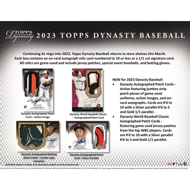 2023 Topps Dynasty Baseball Sealed Hobby 5 Box Case
