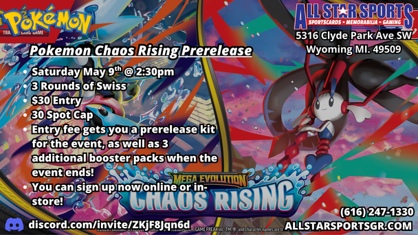 Pokémon Chaos Rising Prerelease Registration