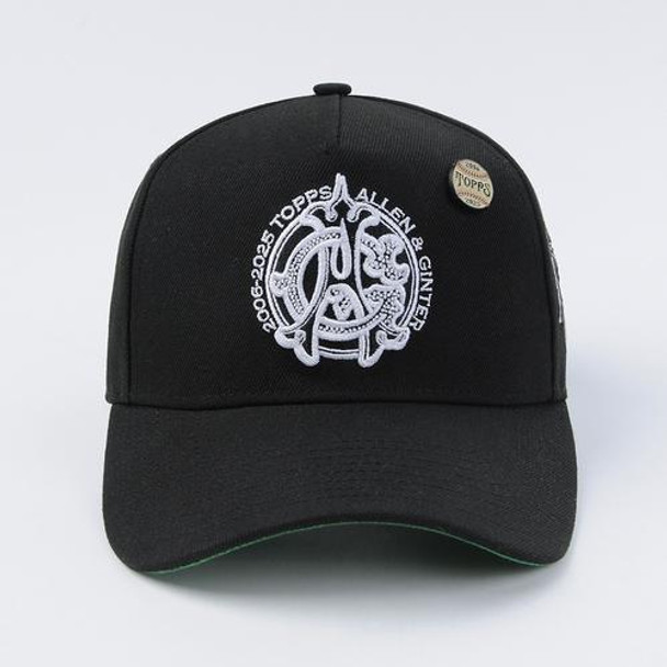 Allen & Ginter Anniversary Hat – Black cap with embroidered 2006–2025 Topps Allen & Ginter logo and Topps pin