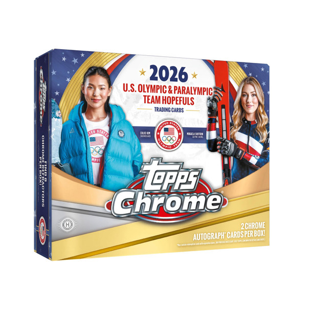 2026 Topps Chrome U.S. Winter Olympics & Paralympic Team Hopefuls Hobby Box featuring Team USA athletes and Chrome autograph cards