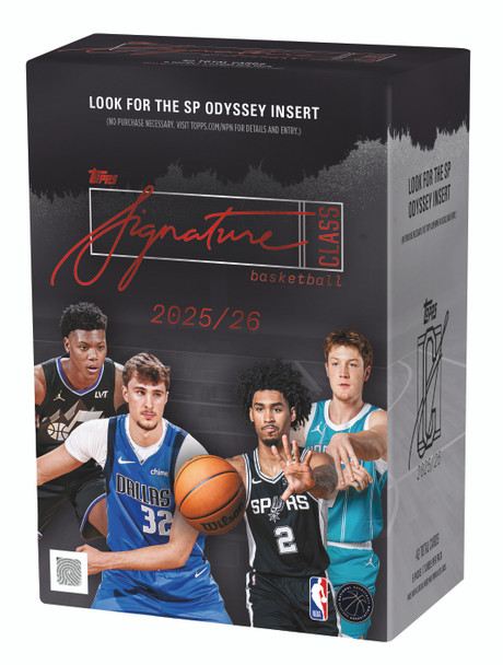 2025/26 Signature Class Basketball Blaster Box retail packaging featuring NBA players and Odyssey insert chase