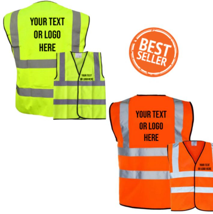Coloured Hi-Vis Vest - Free Logo/Text Print