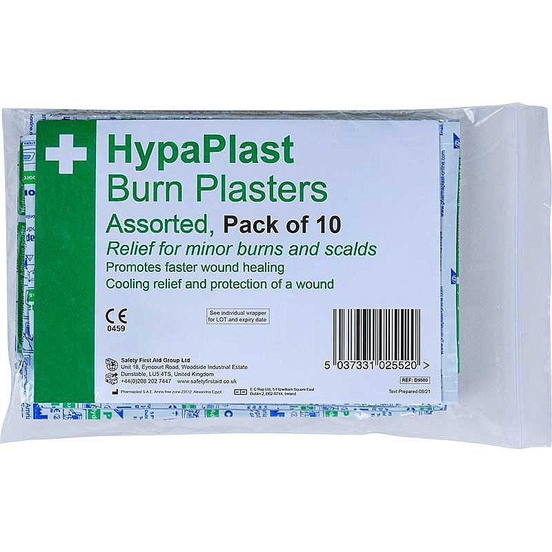 HypaPlast Burn Plasters Pack of 10 Cooling & Protective