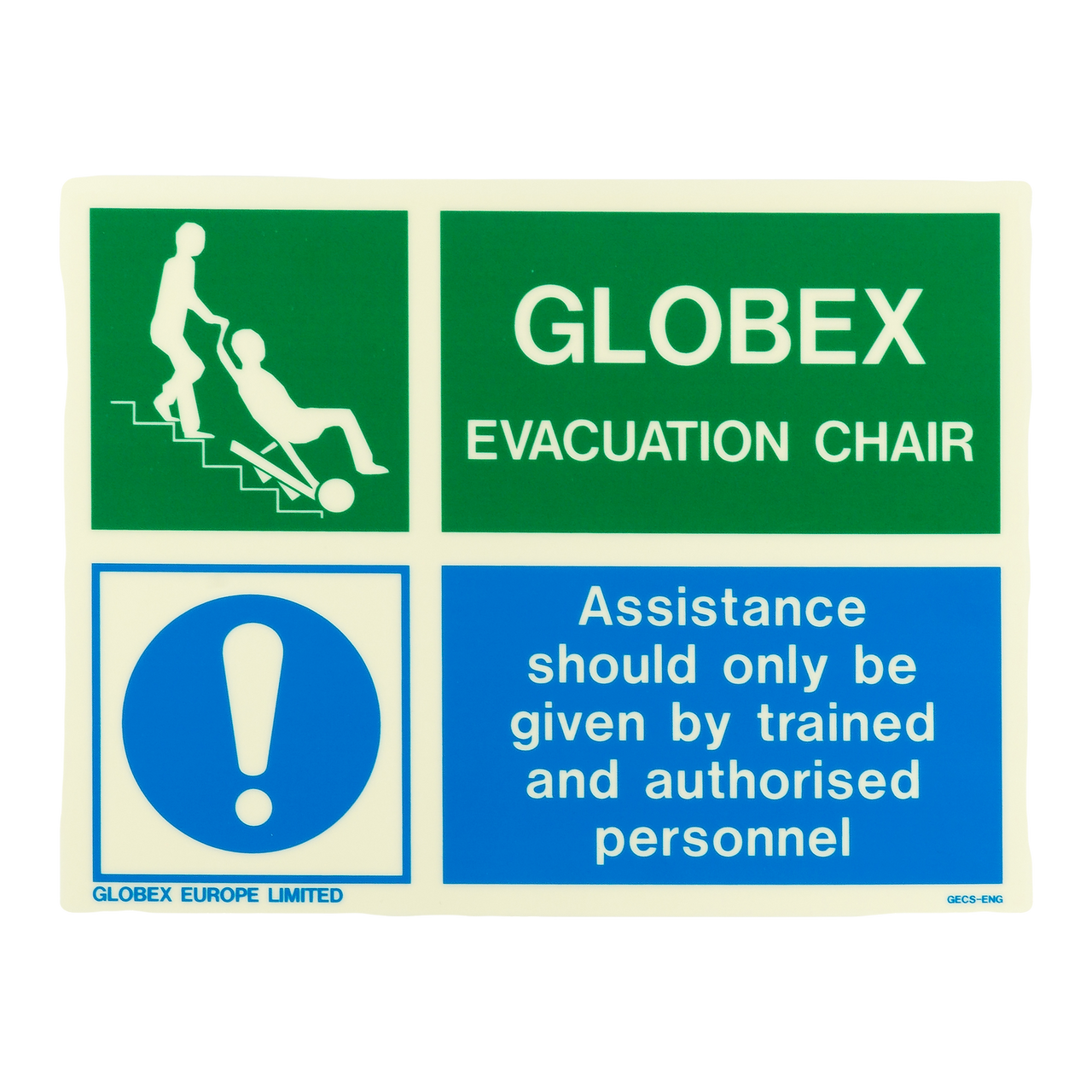 GLOBEX Evacuation Chair Sign 230mm x 300mm