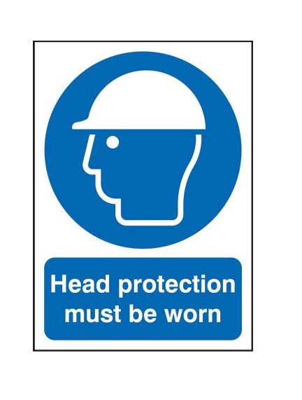 Head Protection Must Be Worn Sign 210 x 148mm