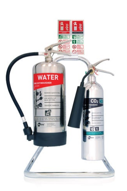 Clearance Double Chrome Fire Extinguisher Stand