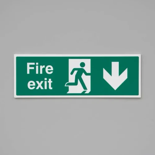 Fire Exit Down Sign 300mm x 100mm