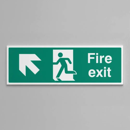Fire Exit Up and Left Sign 300mm x 100mm