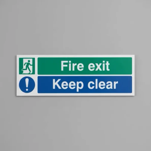 Fire Exit Keep Clear Sign 450mm x 150mm