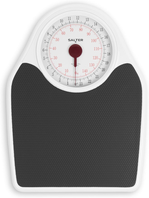 Bathroom scales - the perfect way to achieve those results at home. Featuring a traditional doctor’s style design, this mechanical bodyweight scale has a large easy read dial, so you don’t have to bend over or squint to see your readings! No batteries are needed, and you can weigh up to 150kg / 23 st 7 lbs! Thanks to the extra-large platform and non-slip mat you can simply step on and weigh straight away!