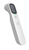 Non-contact forehead infrared digital thermometer in white with a clear display showing the temperature reading. Features a simple button interface and advanced infrared technology for quick, accurate, and hygienic temperature measurement. Ideal for personal, medical, and family use, offering convenience without physical contact. Perfect for checking body temperature in a safe and non-invasive manner.
