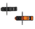Black and orange tactical tourniquets displayed side by side, featuring durable construction and an easy-to-use windlass system for effective bleeding control in emergency situations.