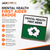 A square mental health first aider pin badge featuring a white cross inside a speech bubble, and the words "MENTAL HEALTH FIRST AIDER" written above the symbol on a green background.