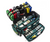 Open green advanced life support emergency bag with compartments filled with medical supplies. This bag is designed for easy access to critical care tools during emergency situations, perfect for paramedics and healthcare providers.